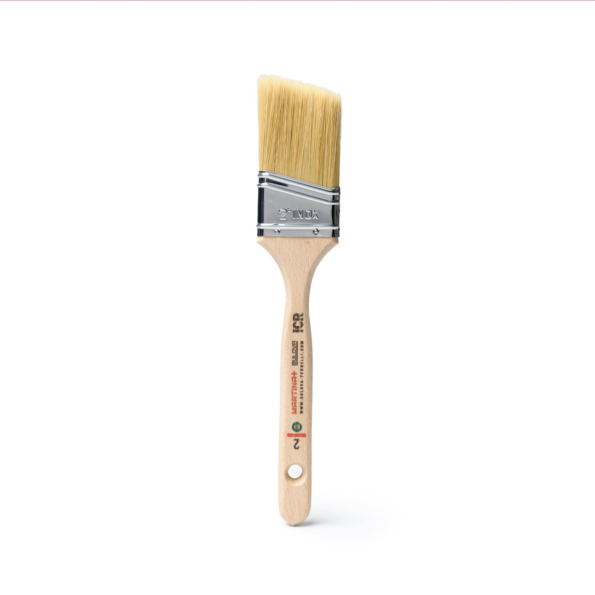 Martina+ angled brush in a mid size with natural bristles and wood handle
