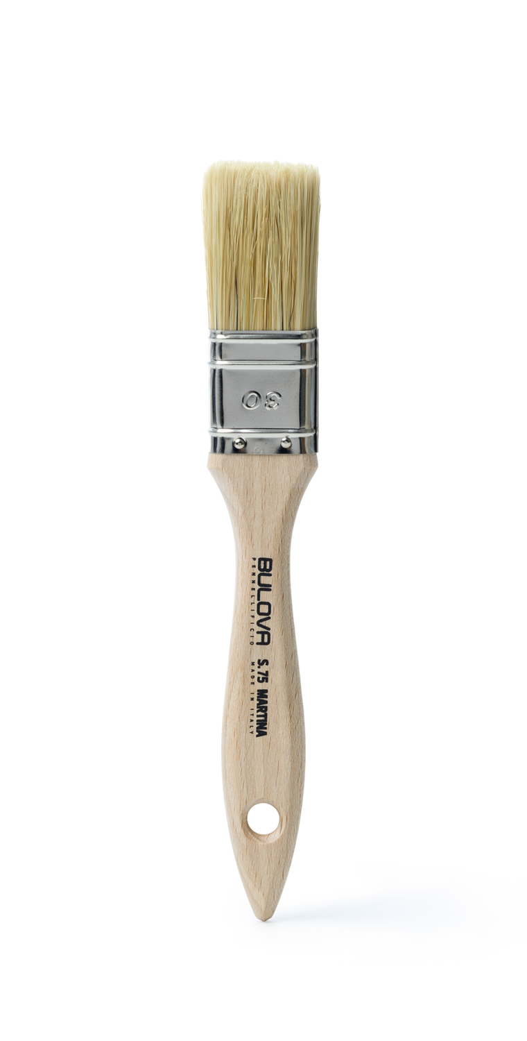 Narrow ICR Martina flat brush with natural bristles and wood handle