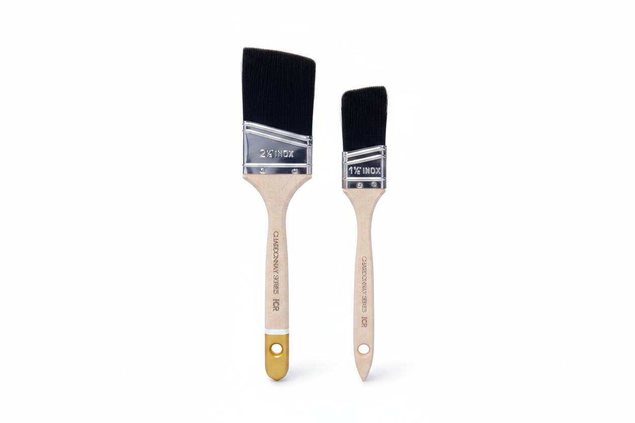 ICR Chardonnay Series angled brushes 1.5 and 2.5 inch side by side