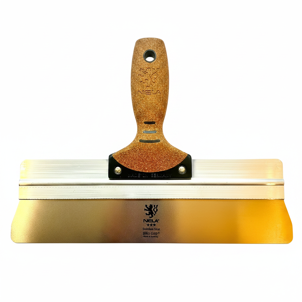 NELA gold taping knife on white background